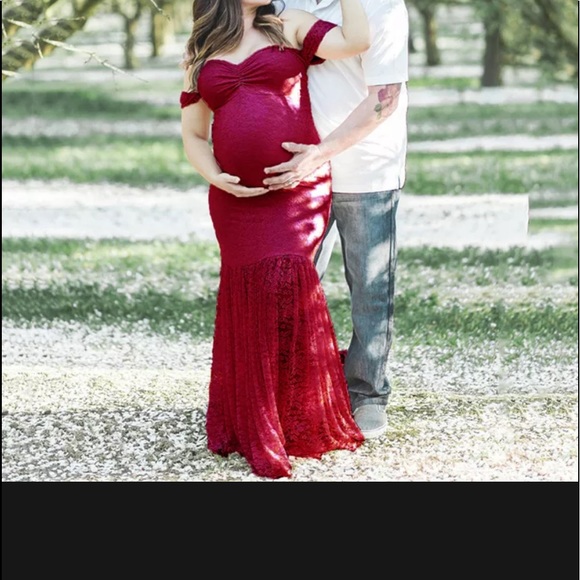 Maroon maternity dress - Picture 5 of 6